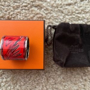 SOLD. Hermes Enamel Scarf ring